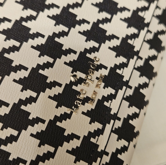NWOT Kate Spade ♠️ Black & White Houndstooth Clutch/Crossbody Bag - Picture 4 of 14